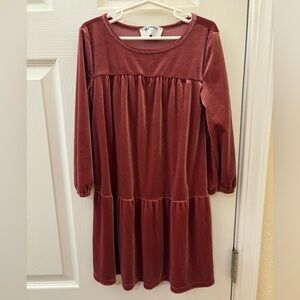 Long sleeve velvet dress for girls size 6-7